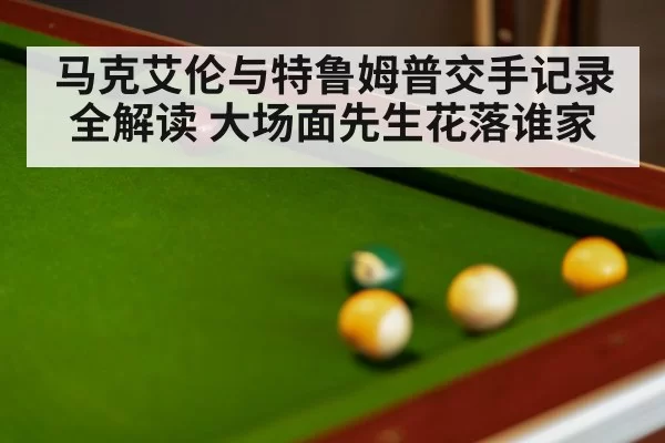 马克艾伦与特鲁姆普交手记录全解读 大场面先生花落谁家